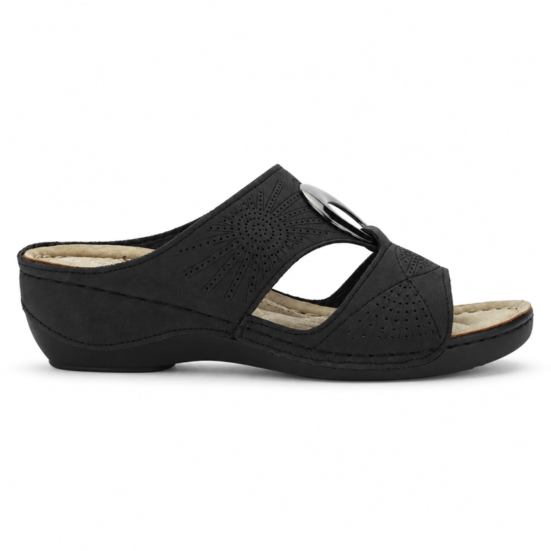 SANDALIAS MUJER CHALADA NEGRO KON-5 CASUAL - 1