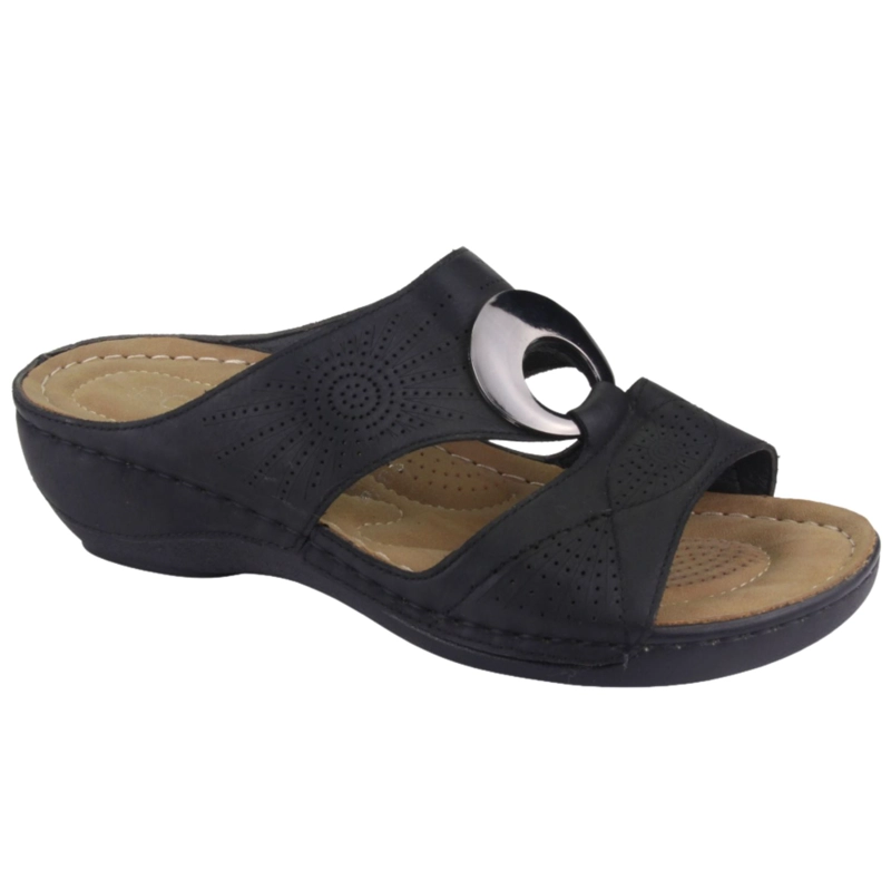 SANDALIAS MUJER CHALADA NEGRO KON-5 CASUAL - 1
