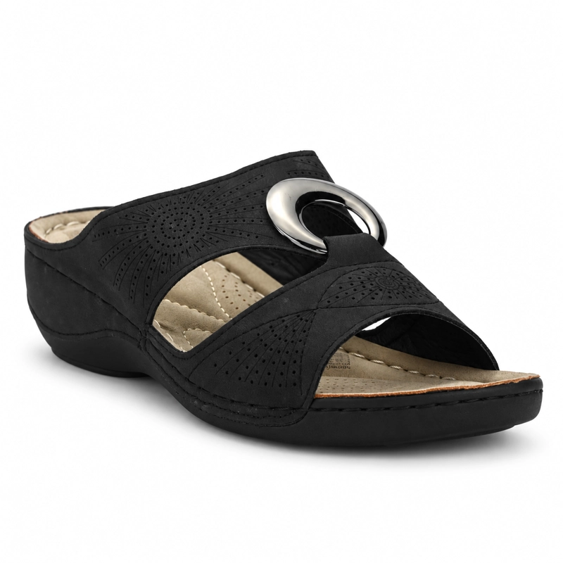 SANDALIAS MUJER CHALADA NEGRO KON-5 CASUAL - 3