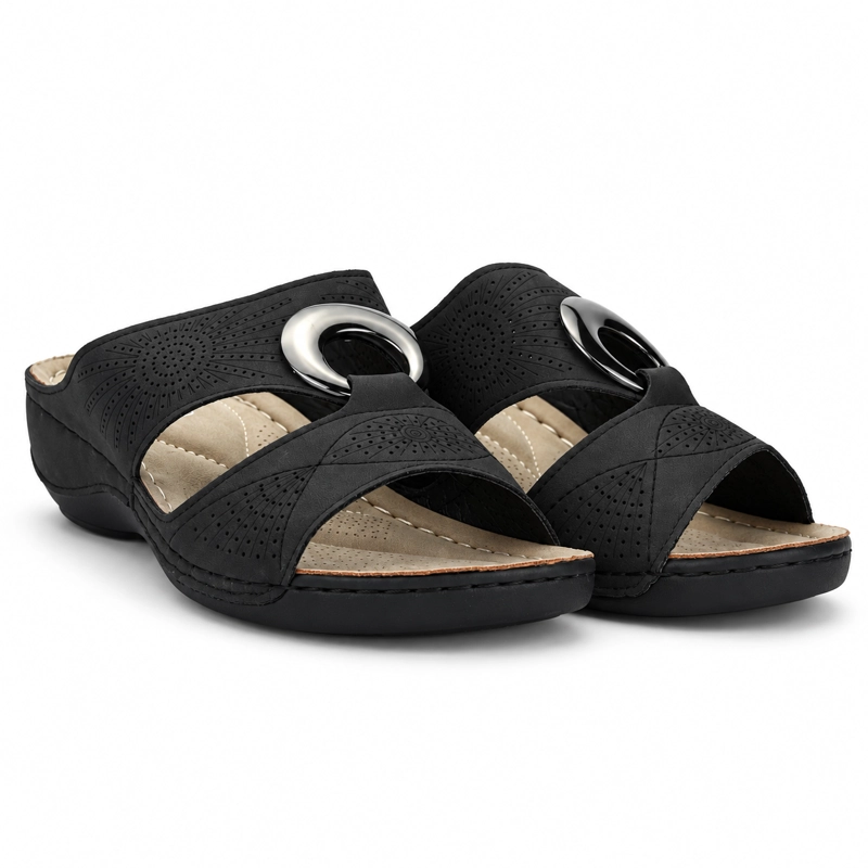 SANDALIAS MUJER CHALADA NEGRO KON-5 CASUAL - 5