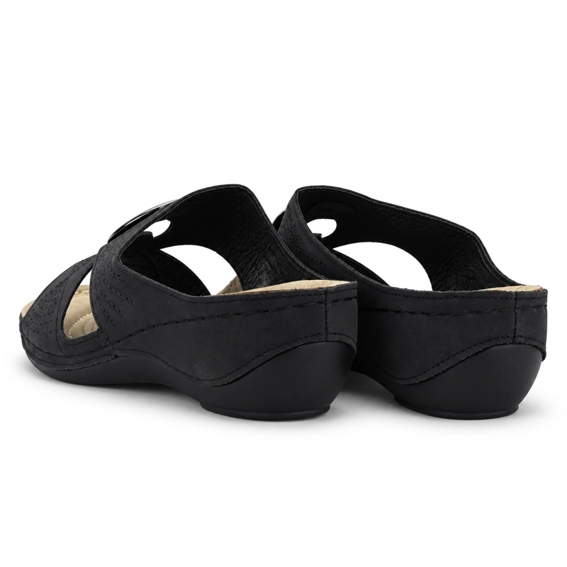 SANDALIAS MUJER CHALADA NEGRO KON-5 CASUAL - 6