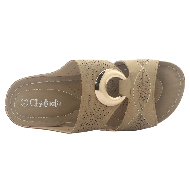 SANDALIAS MUJER CHALADA BEIGE KON-5 CASUAL - 5