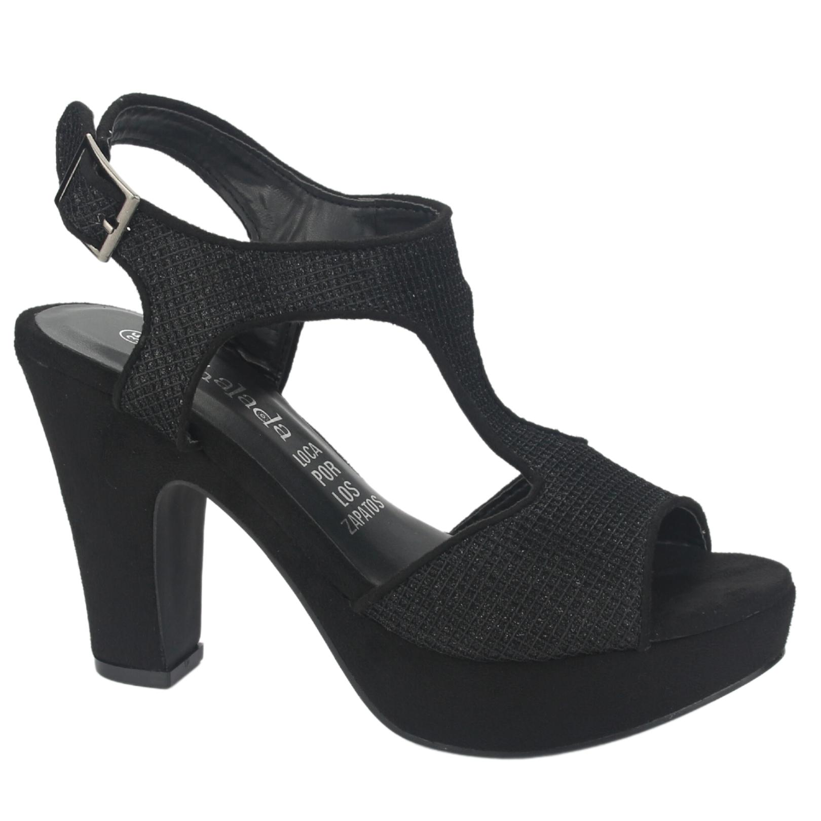 SANDALIAS MUJER CHALADA TEXTIL NEGRO COSIMO-15 MODA - 1
