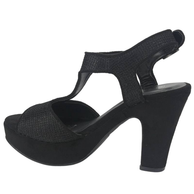 SANDALIAS MUJER CHALADA TEXTIL NEGRO COSIMO-15 MODA - 2