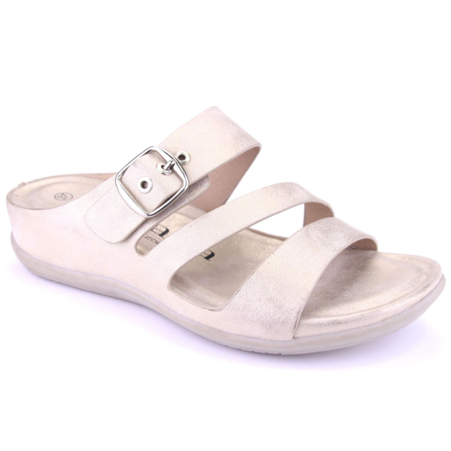 SANDALIA CHALADA MUJER CENIZA-5 DORADO COMFORT - 1