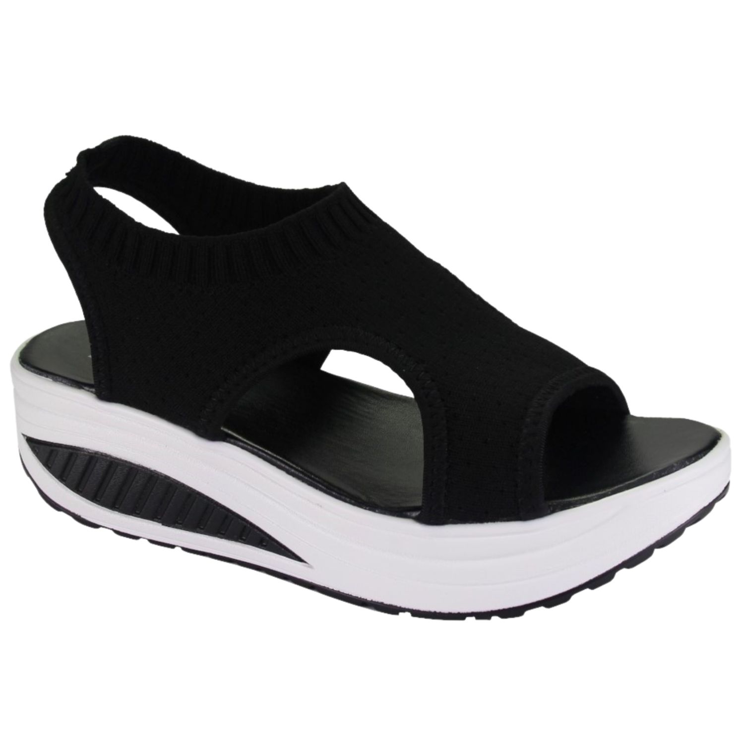 SANDALIA FUNWAY MUJER TIJA-29 NEGRO PLATAFORMA - 1