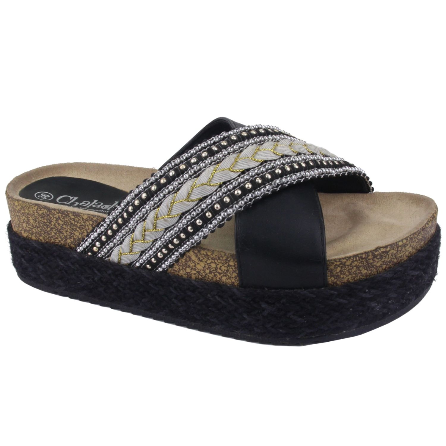 SANDALIA CHALADA MUJER STORK-5 NEGRO MODA - 1
