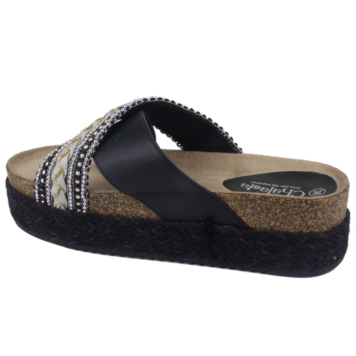 SANDALIA CHALADA MUJER STORK-5 NEGRO MODA - 2