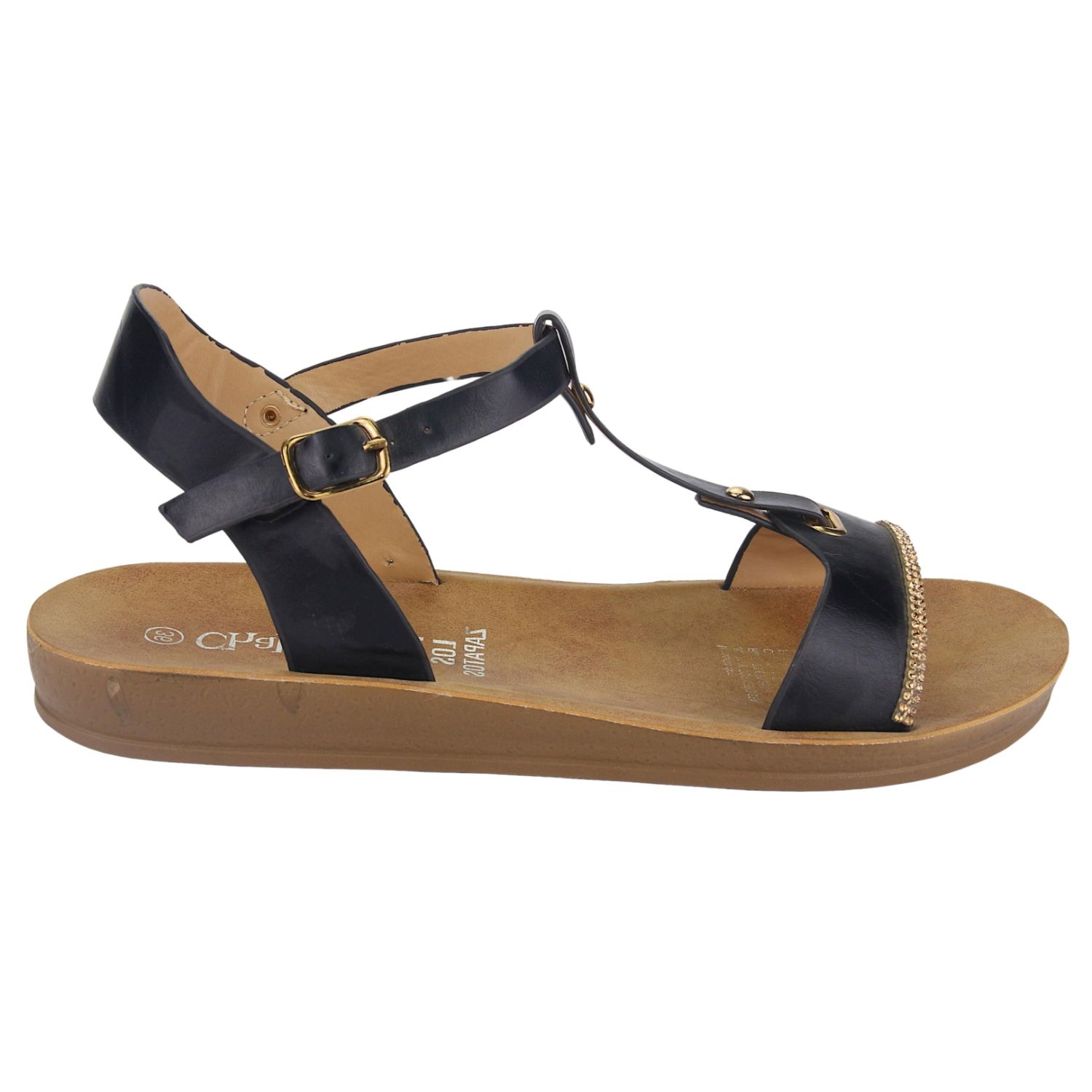 SANDALIAS MUJER CHALADA NEGRO QUANTA-3 MODA - 1
