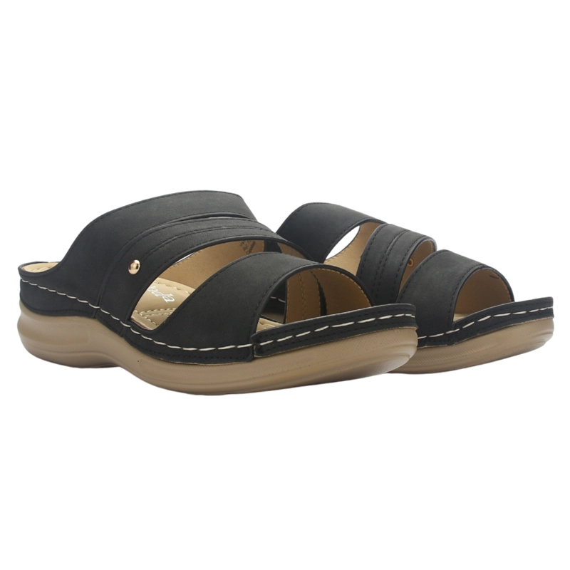 SANDALIAS MUJER CHALADA NEGRO KON-10 CASUAL - 7