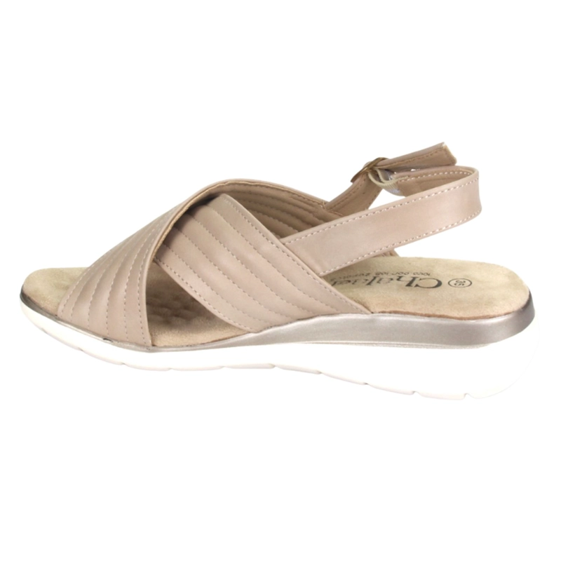 SANDALIA CHALADA MUJER FLORO-3 BEIGE CASUAL - 2