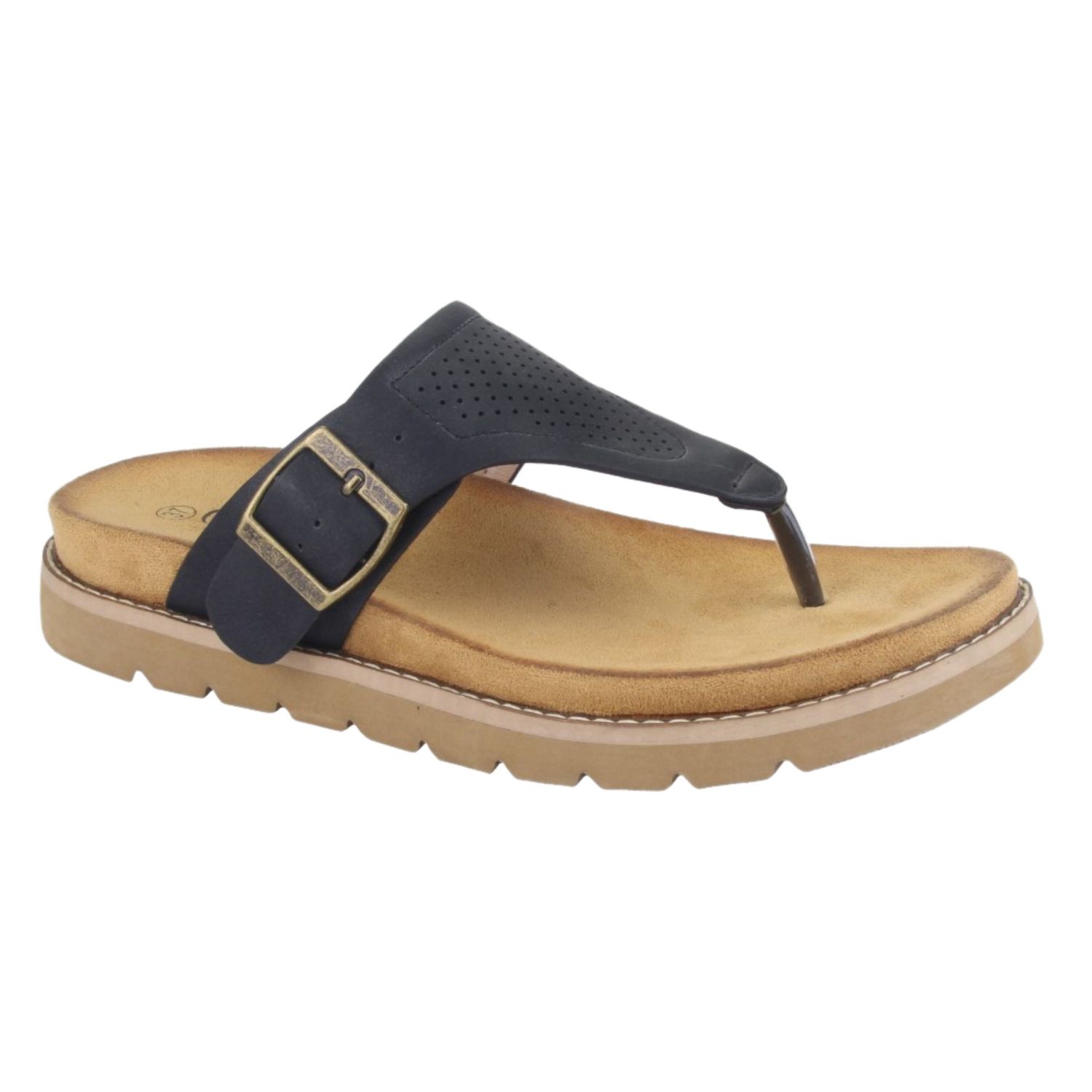 SANDALIA CHALADA MUJER BRICK-20 NEGRO MODA - 1