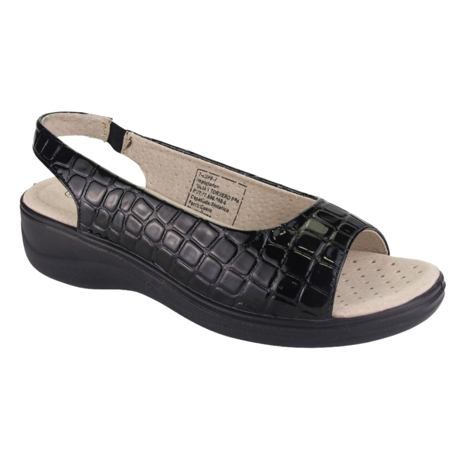 SANDALIA CHALADA MUJER LUPE-7 NEGRO COMFORT - 1