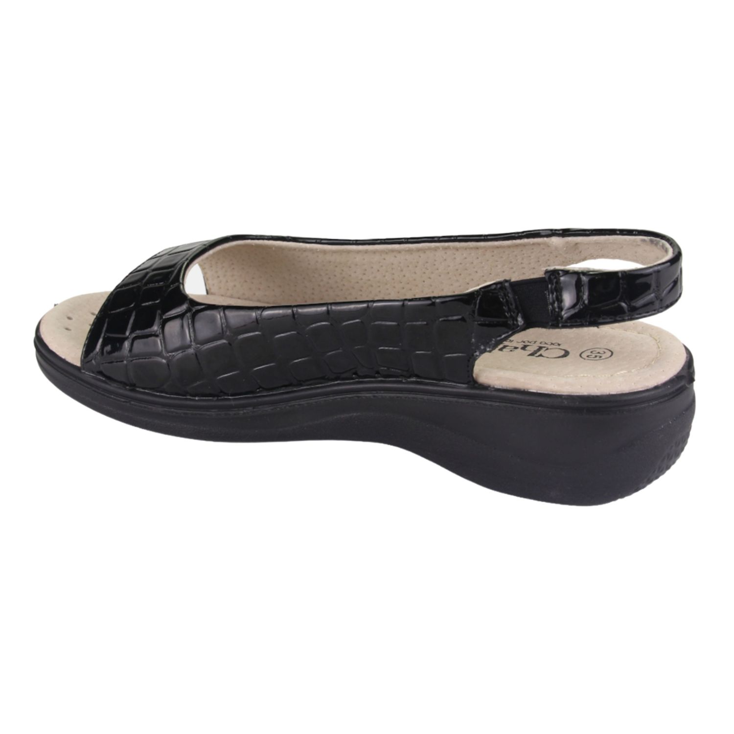 SANDALIA CHALADA MUJER LUPE-7 NEGRO COMFORT - 2