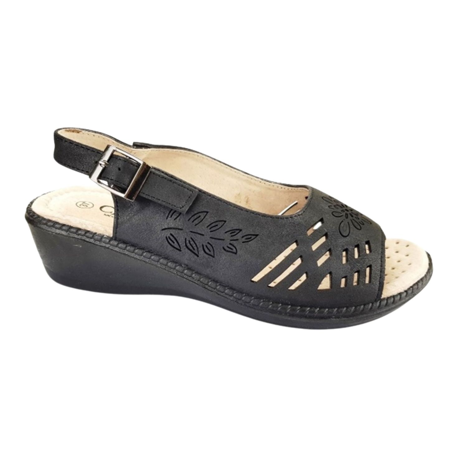SANDALIA CHALADA MUJER LUPE-3 NEGRO COMFORT - 1