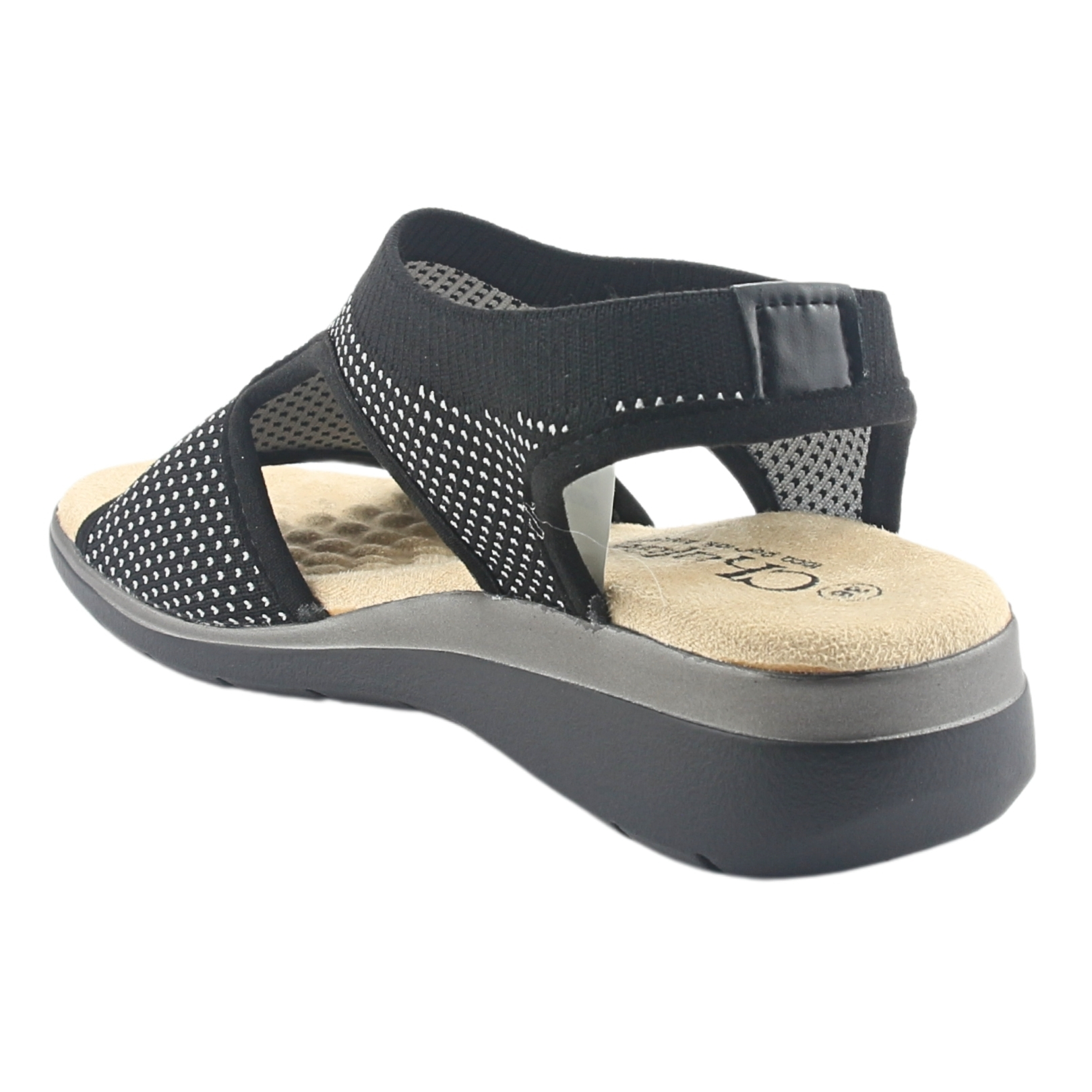SANDALIAS MUJER CHALADA TEXTIL NEGRO FLORO-4 CASUAL - 5