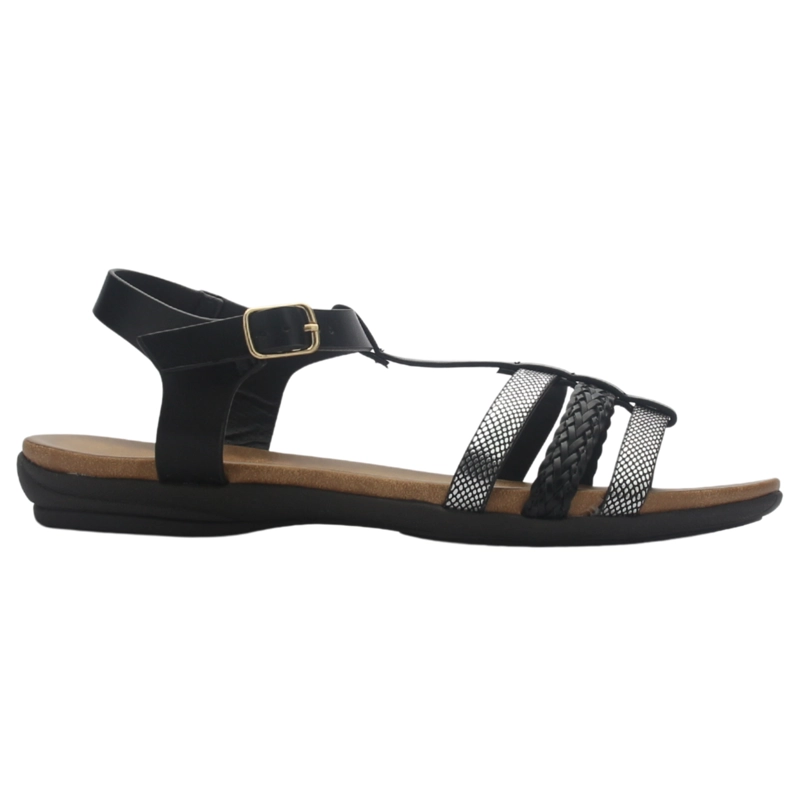SANDALIA CHALADA MUJER ANATOMIC45 NEGRO MODA - 1