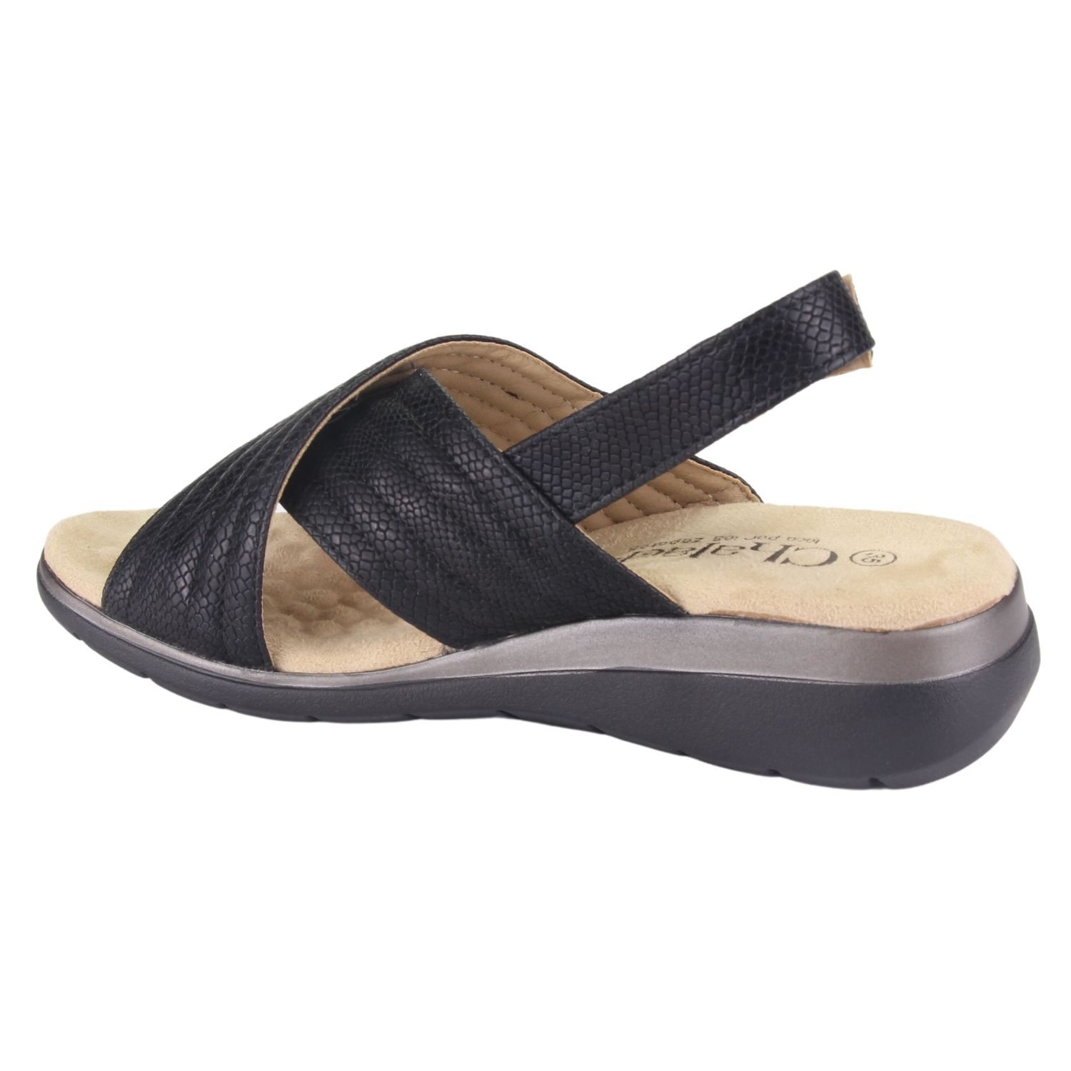 SANDALIA CHALADA MUJER FLORO-3 NEGRO CASUAL - 2