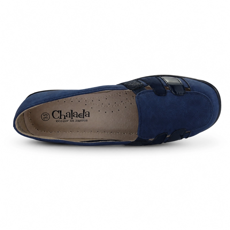 ZAPATO AZUL MUJER CASUAL CHALADA DECO - 5