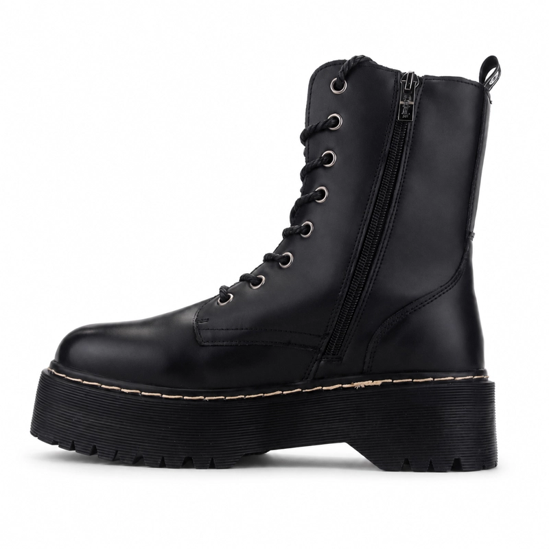 BOTIN CHALADA MUJER POOL-3 NEGRO PLATAFORMA - 2