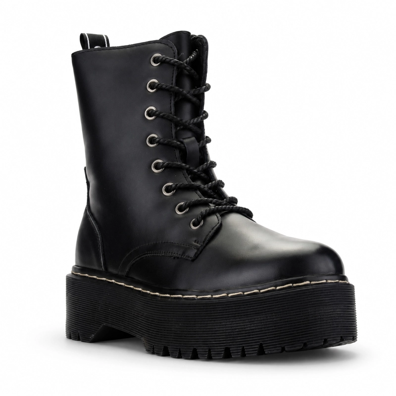 BOTIN CHALADA MUJER POOL-3 NEGRO PLATAFORMA - 3