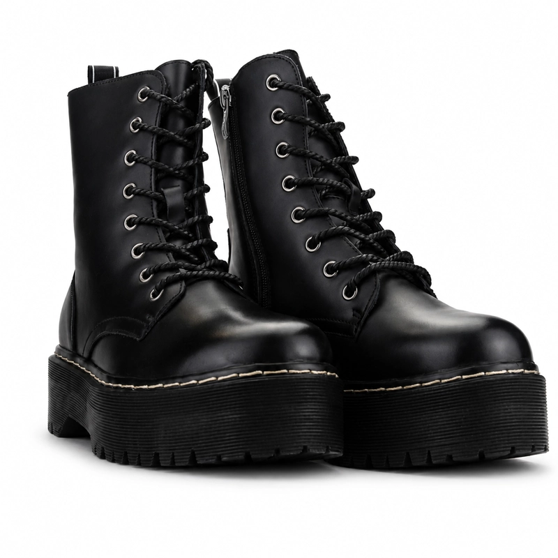 BOTIN CHALADA MUJER POOL-3 NEGRO PLATAFORMA - 5