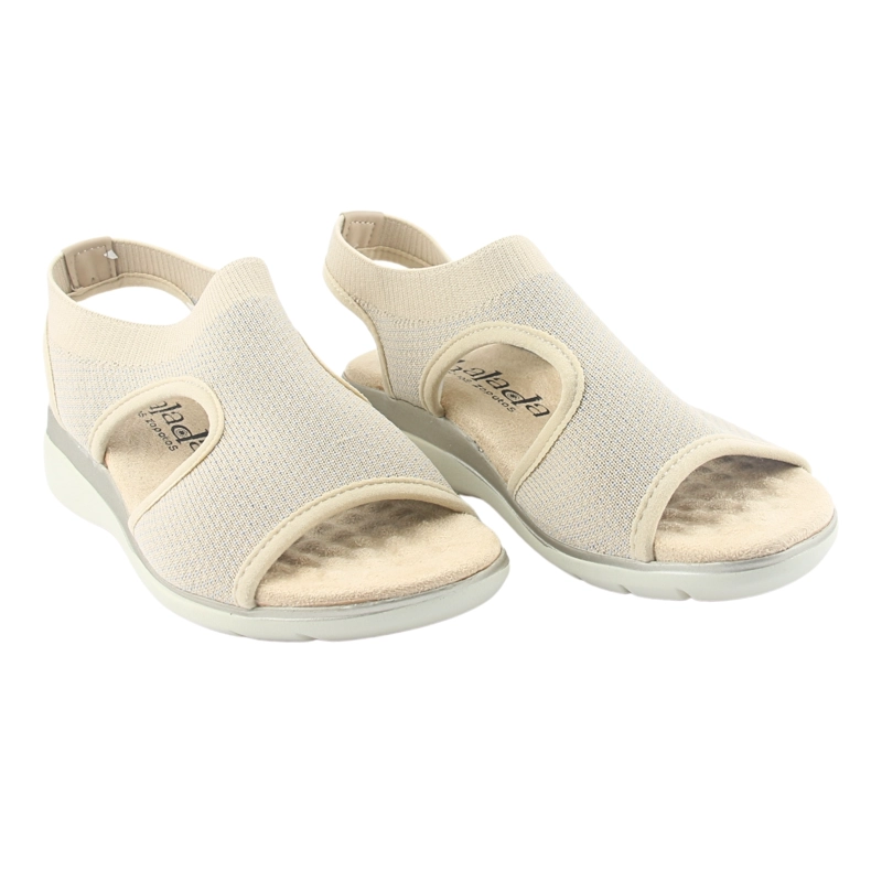 SANDALIAS MUJER CHALADA TEXTIL BEIGE FLORO-4 CASUAL - 6