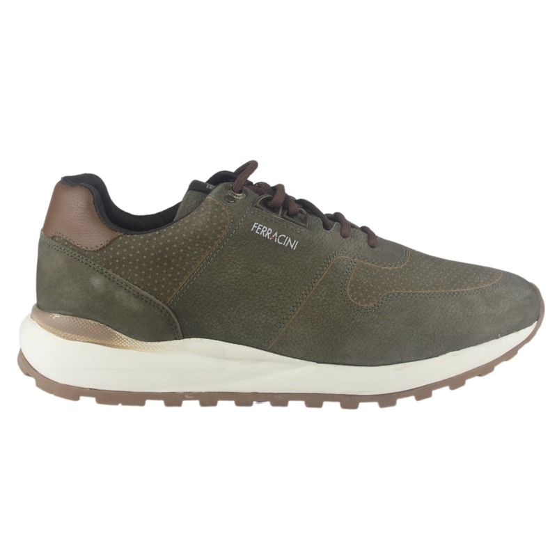 ZAPATILLA FERRACINI HOMBRE 9357 DARK OLIVA CASUAL - 1