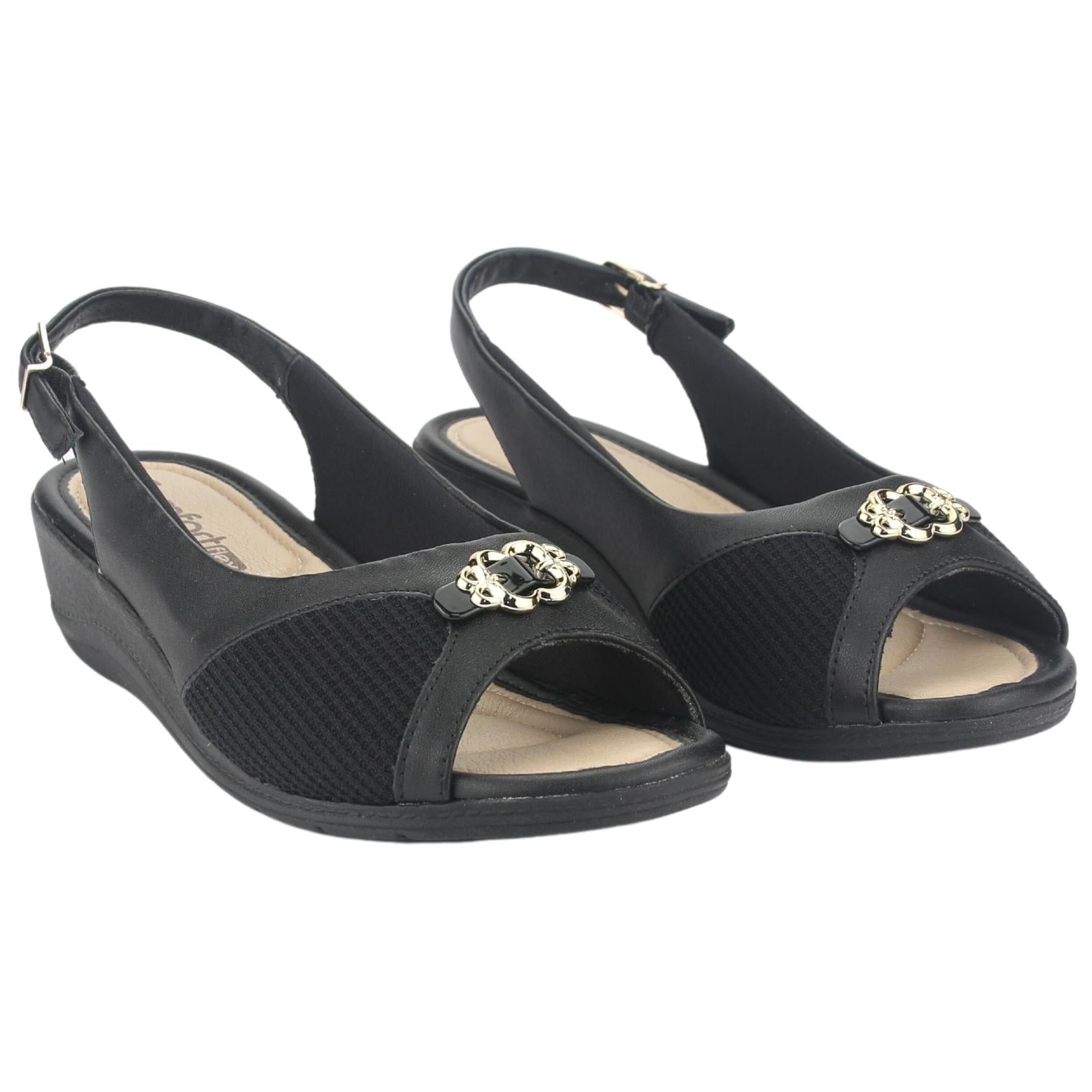 SANDALIA COMFORTFLEX MUJER 2396452 NEGRO CASUAL - 5
