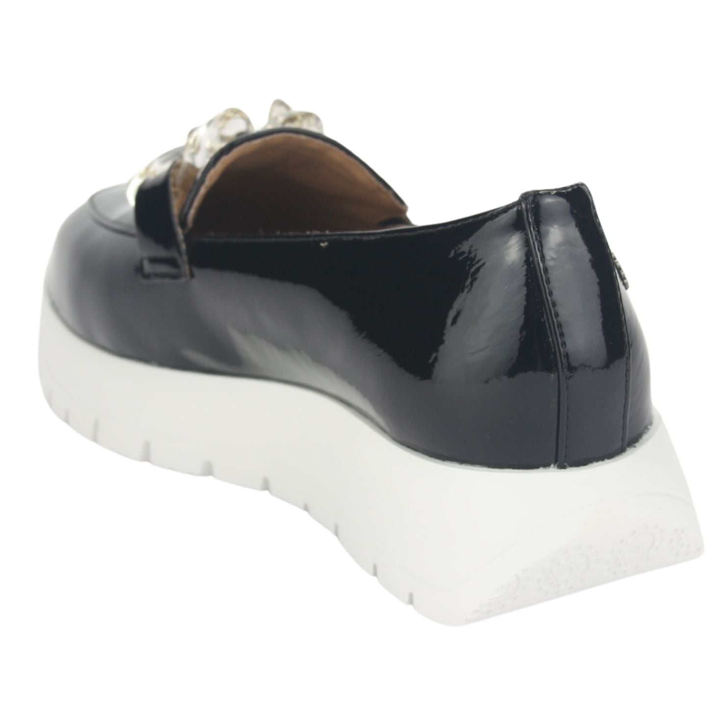 MOCASINES MUJER CHALADA NEGRO WONDER-1 BLANCO CASUAL - 4