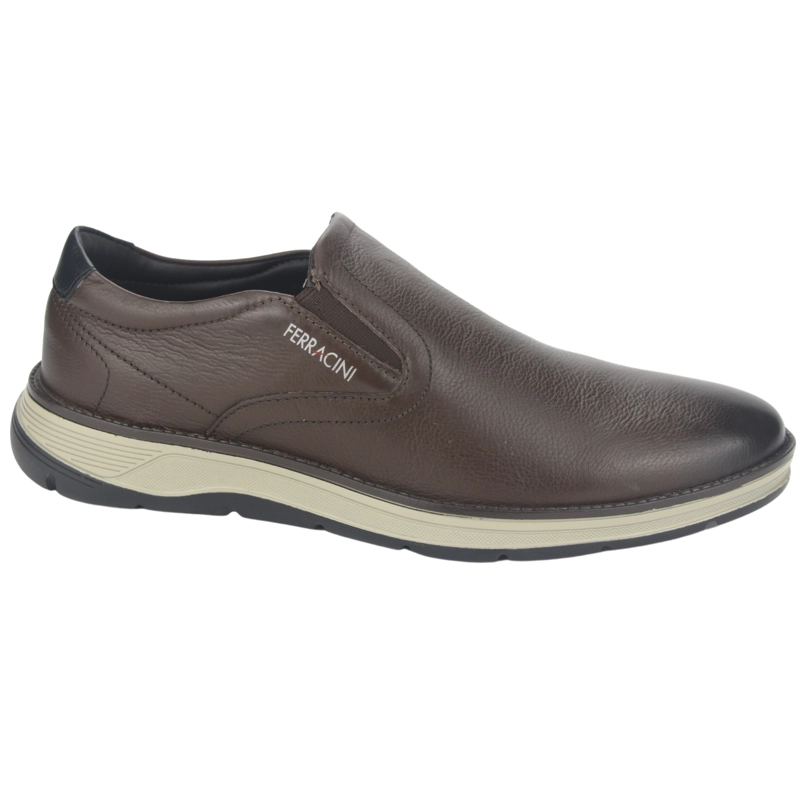 ZAPATO FERRACINI HOMBRE 5545 FLUENCE CAFE  OSCURO CASUAL - 1