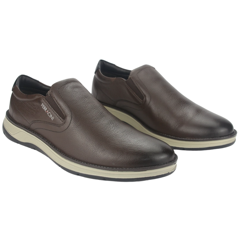 ZAPATO FERRACINI HOMBRE 5545 FLUENCE CAFE  OSCURO CASUAL - 5