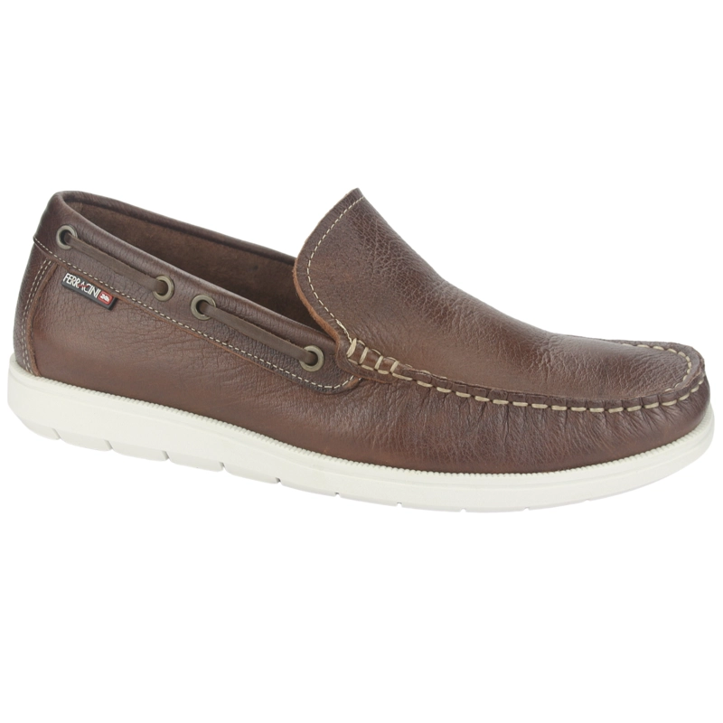 MOCASINES HOMBRE FERRACINI CUERO EURO 4951 D CAFÉ CASUAL - 1