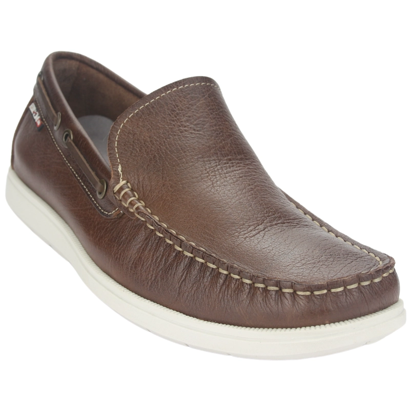 MOCASINES HOMBRE FERRACINI CUERO EURO 4951 D CAFÉ CASUAL - 3