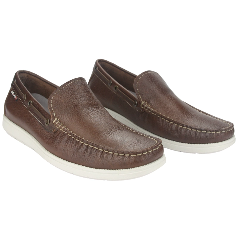 MOCASINES HOMBRE FERRACINI CUERO EURO 4951 D CAFÉ CASUAL - 5