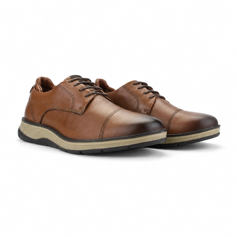 ZAPATO FERRACINI HOMBRE 5541 FLUENCE CAFE  CLARO CASUAL - 6