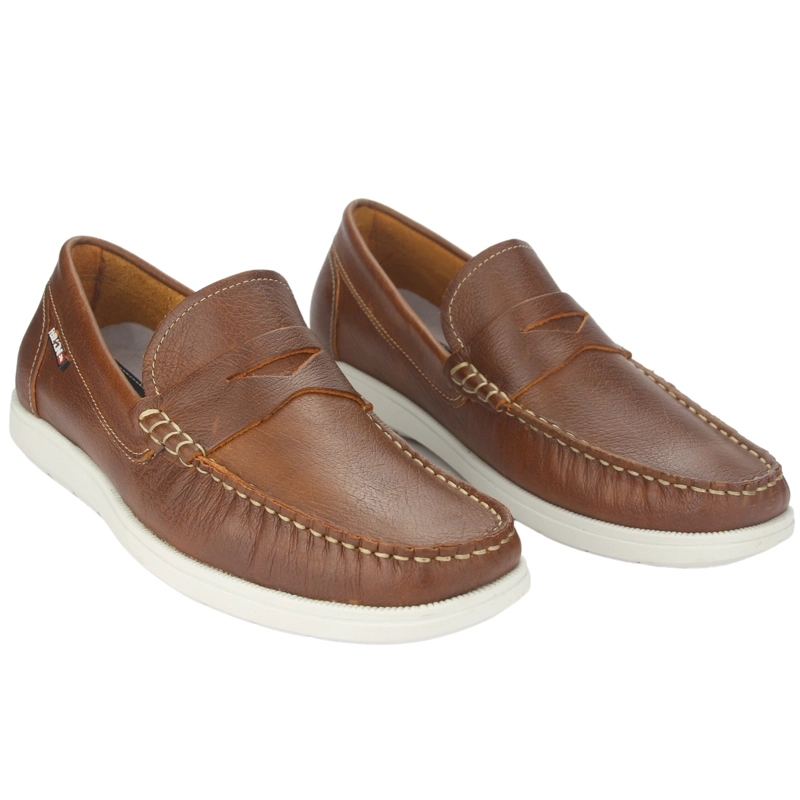 MOCASINES HOMBRE FERRACINI CUERO EURO 4952 D CONHAQUE CASUAL - 5