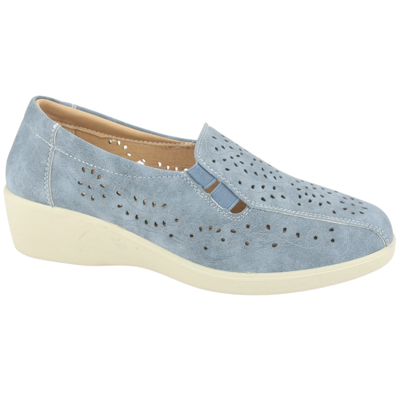 MOCASINES MUJER CHALADA AZUL DINA-1 CASUAL - 1