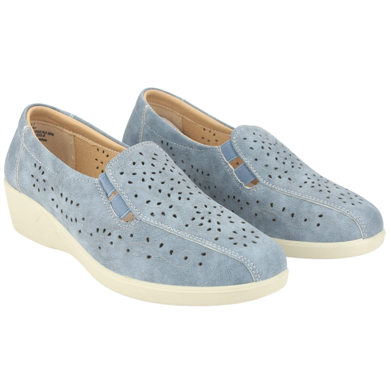 MOCASINES MUJER CHALADA AZUL DINA-1 CASUAL - 5