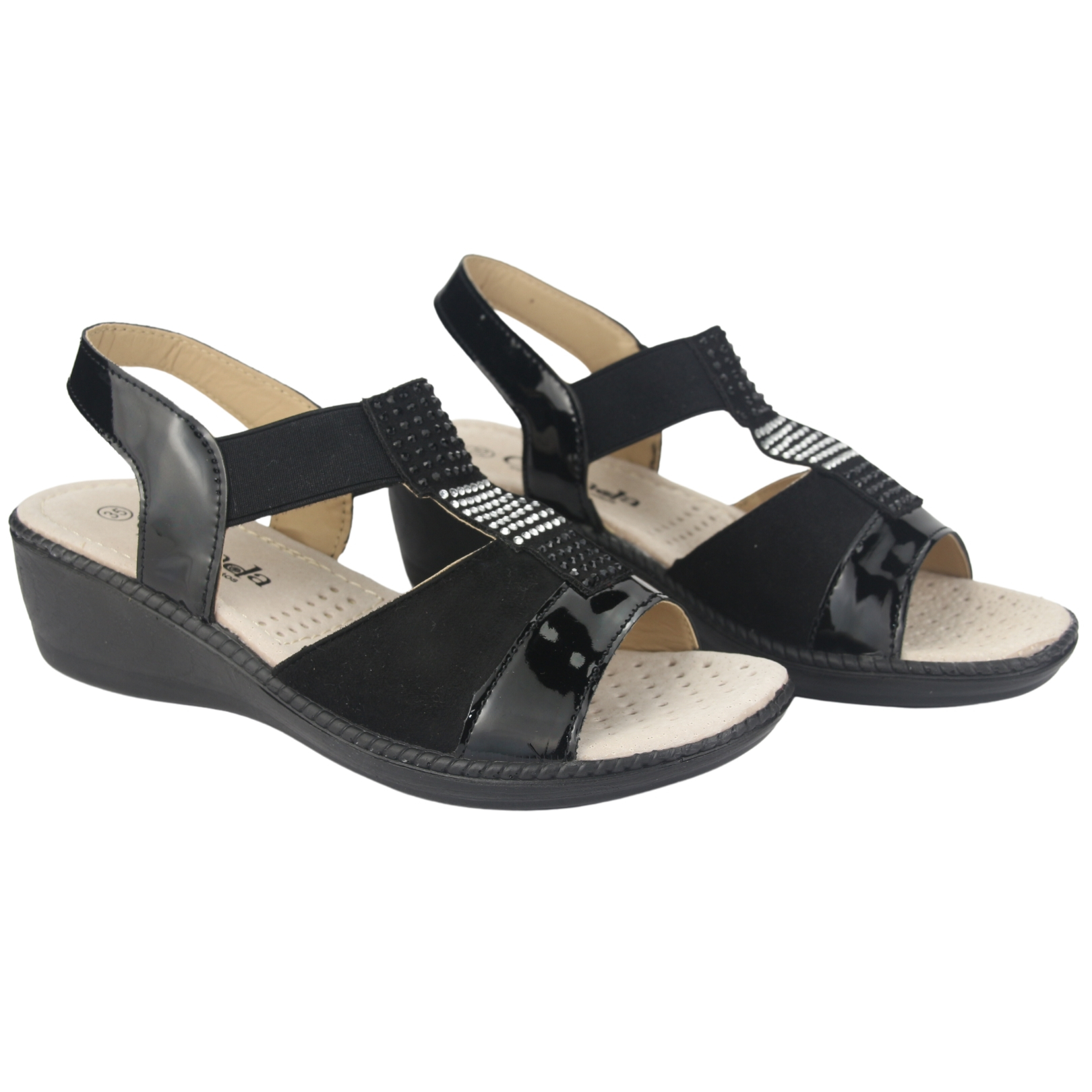 SANDALIAS MUJER CHALADA LUPE-80 NEGRO CASUAL - 2