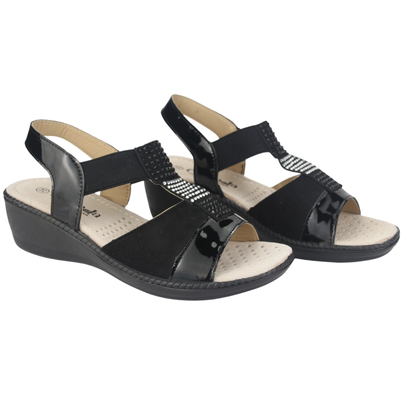 SANDALIAS MUJER CHALADA LUPE-80 NEGRO CASUAL - 2