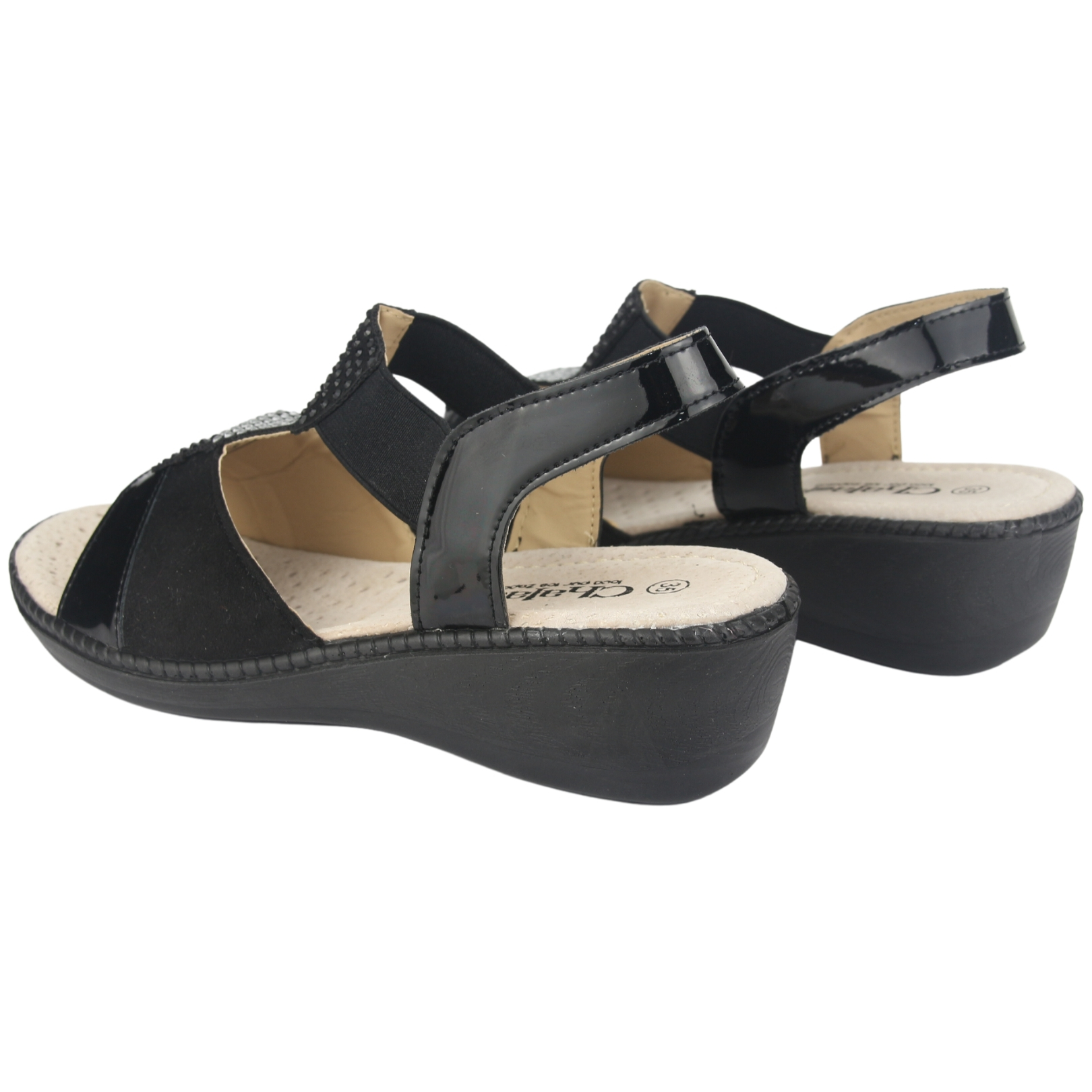 SANDALIAS MUJER CHALADA LUPE-80 NEGRO CASUAL - 3