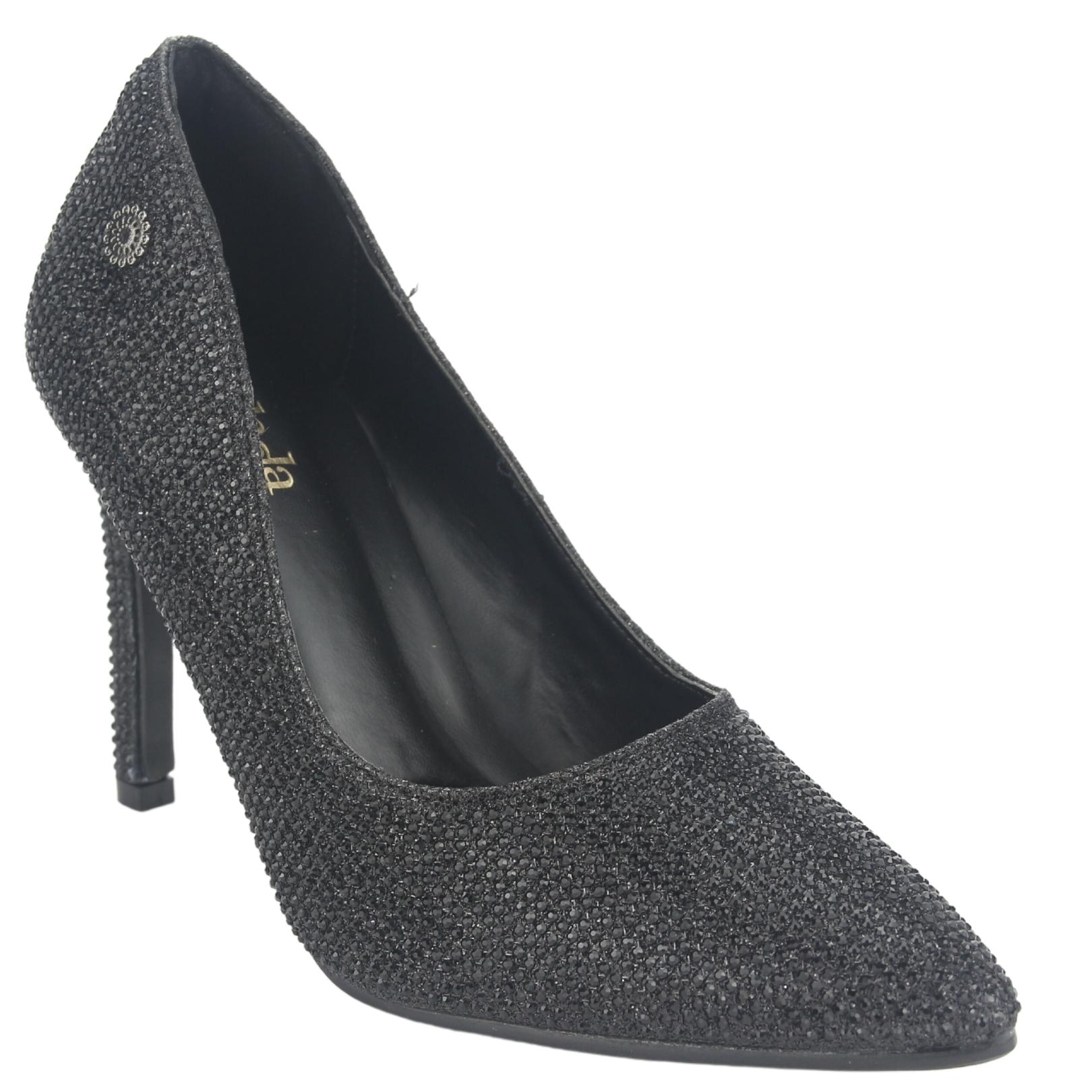 ZAPATO CHALADA MUJER CRISTAL-3 NEGRO CASUAL - 3