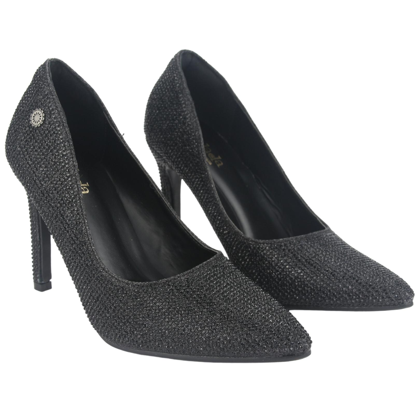 ZAPATO CHALADA MUJER CRISTAL-3 NEGRO CASUAL - 5