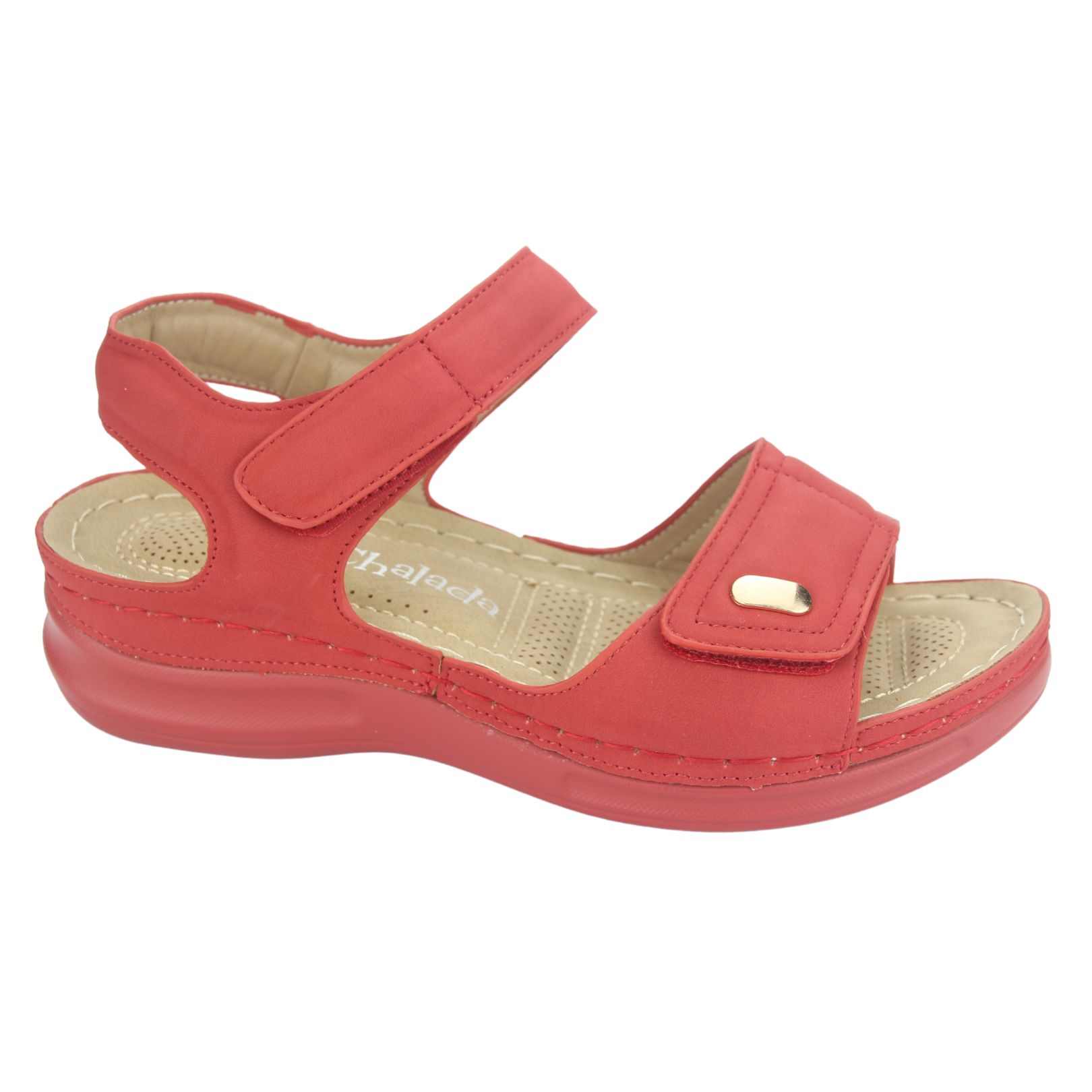 SANDALIA CHALADA MUJER KON-15 ROJO CASUAL - 1
