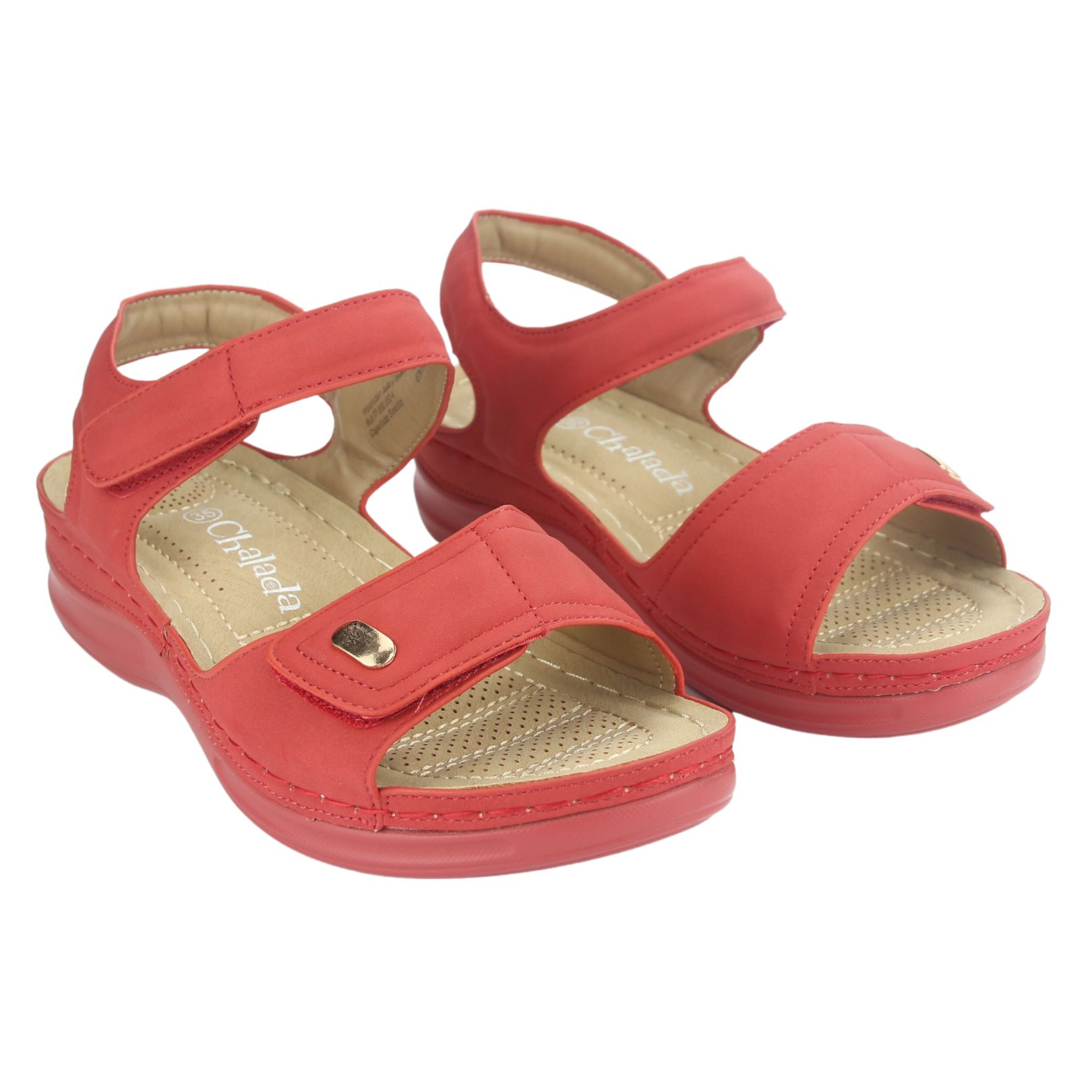 SANDALIA CHALADA MUJER KON-15 ROJO CASUAL - 4