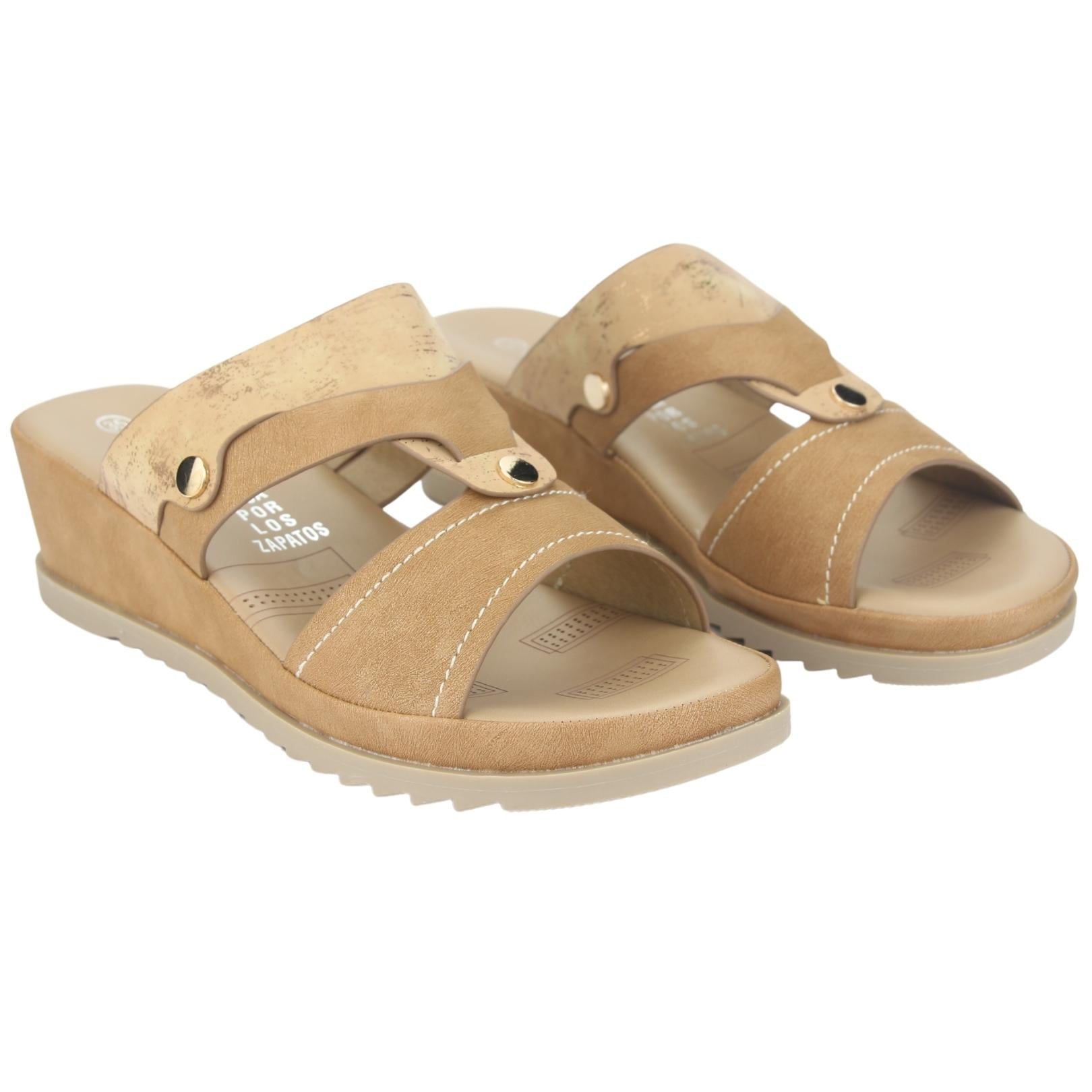 SANDALIAS MUJER CHALADA PIURA-17 CAMEL CASUAL - 5