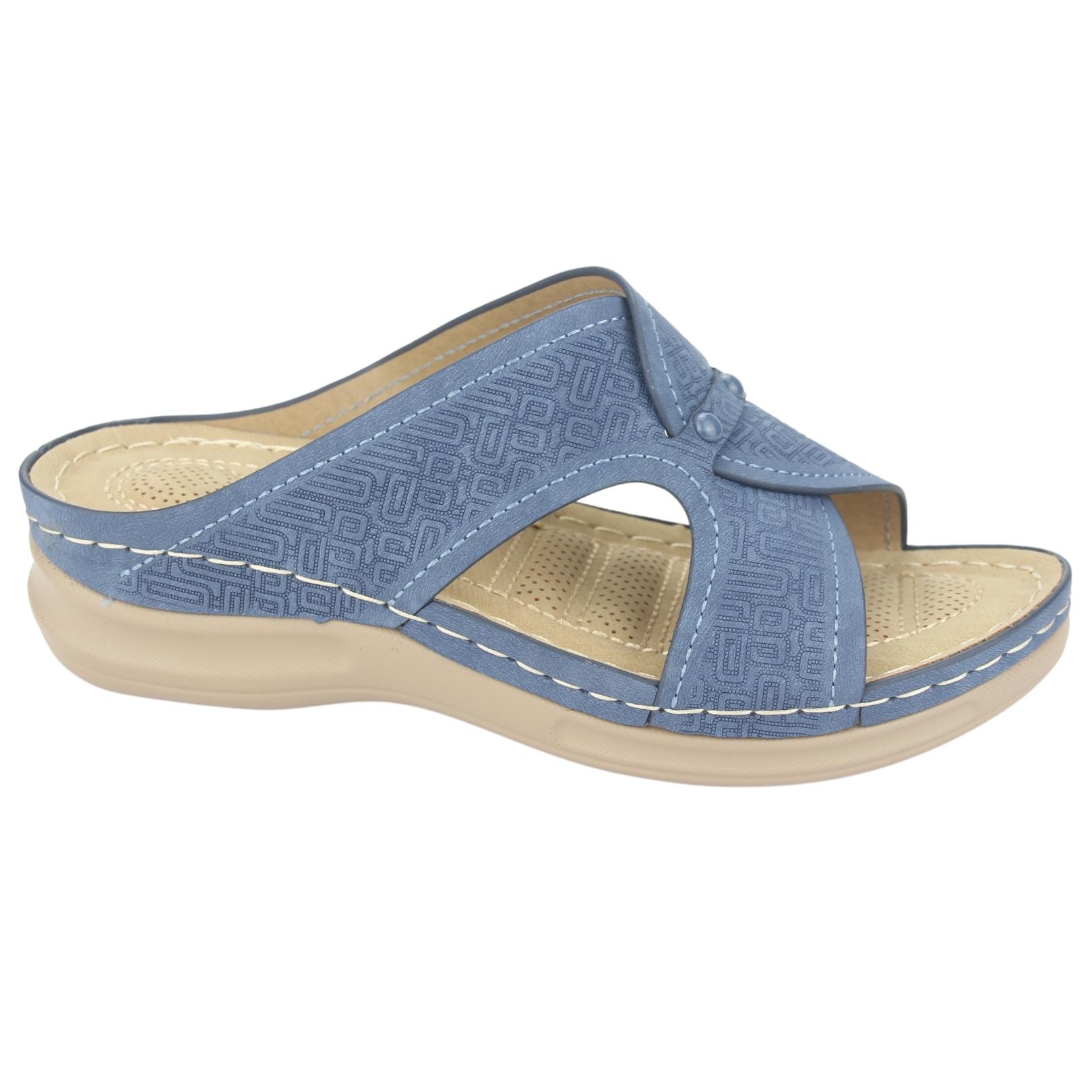SANDALIAS MUJER CHALADA KON-16 AZUL CASUAL - 1