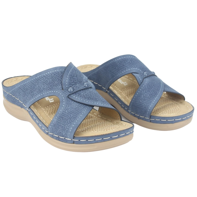 SANDALIAS MUJER CHALADA KON-16 AZUL CASUAL - 5