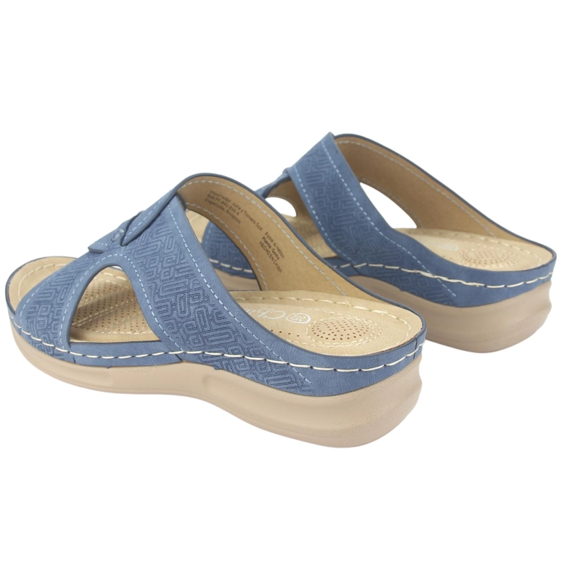 SANDALIAS MUJER CHALADA KON-16 AZUL CASUAL - 6
